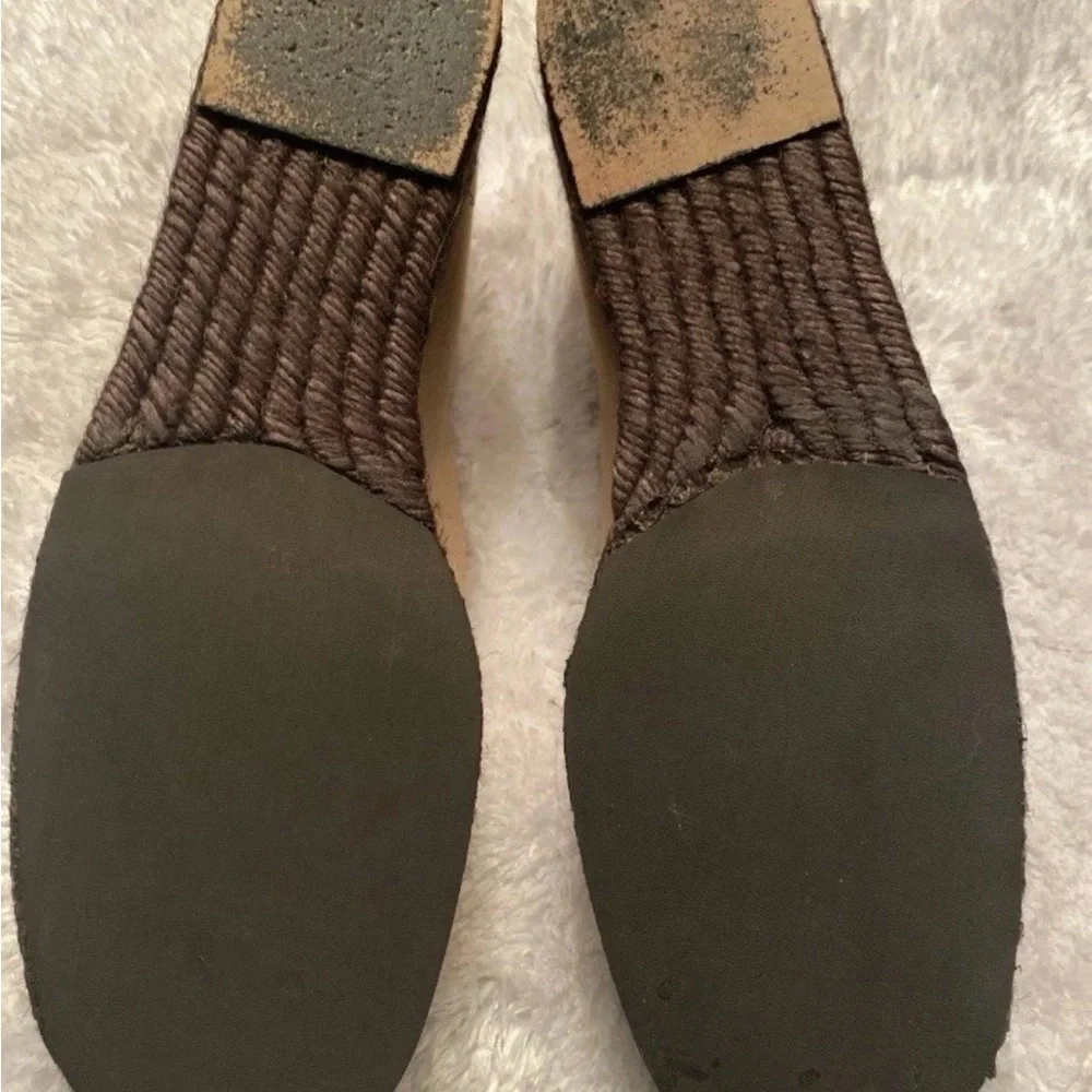 Vintage YSL Shoe Size 39 Canvas Yves Saint Laurent Wedges Tan Espadrilles IN BOX
